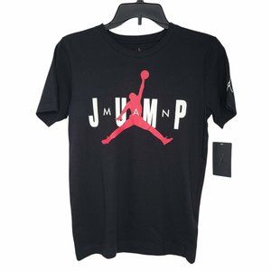 BOYS NIKE AIR Jumpman JORDAN Tee Shirt Black/Red/White SIZE M NEW